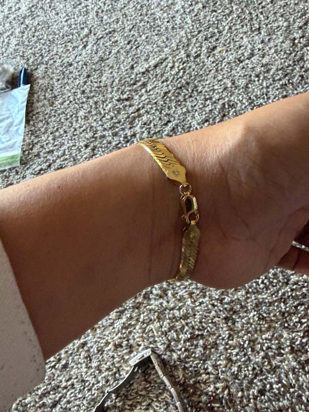 14K Gold Filled Herringbone Chain Bracelet